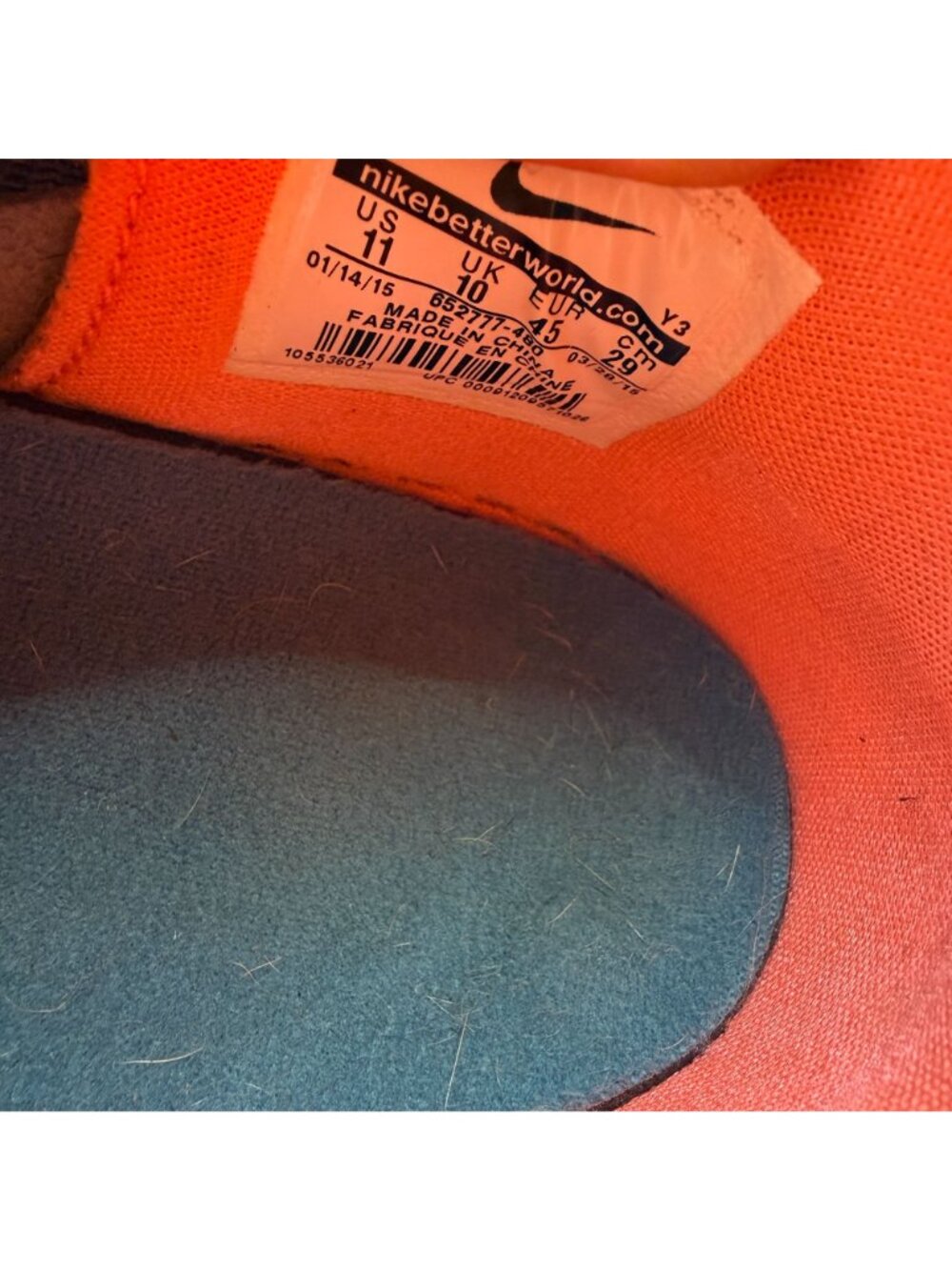 Nike Hyperquickness Mens Basketball Shoes Size 11 Blue & Orange Mid-Top Lunar - Picture 6 of 8